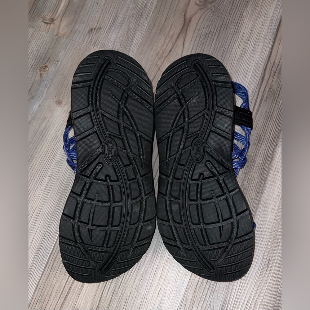 Chaco Womens Size 8 Us Ecotread Adjustable Strap Toe Strappy Sandals Slides Blue View 5